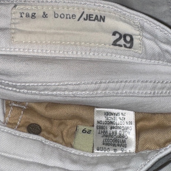 Rag & Bone The Dre Low-Rise Slim Boyfriend Jeans Aged Bright White Size 29 - Picture 4 of 9